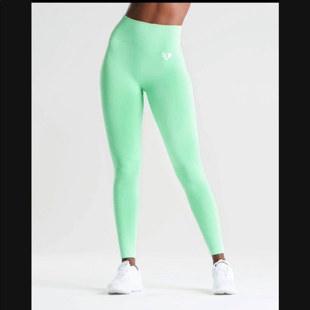 WOMENS BEST POWER SEAMLESS LEGGINGS, BRAND NEW SIZE SMALL GREEN ASH